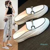 Summer Dress Shoes Semi Slippers Female Student Flat Bottomed Lazy One Foot Sandals mångsidiga