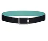 Mänbältesdesigner Mens och Woman Fashion Togo Leather Classic Reversible Belt Black Brown H Gold and Silver Buckle He11