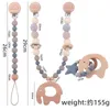 Nieuwe baby producten cartoon dier patroon beukenclip fopspeen ketting auto hangende gom drie stuk set