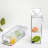 500ml cartão de leite garrafa de água transparente quadrado alta capacidade copo de plástico bebida caneca originalidade us Stock