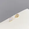 Korean S925 silver needle shiny zircon water drop stud earrings jewelry fashion women three pairs 18k gold plated delicate earrings