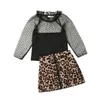 Citgeett Summer Kid Toddler Baby Girls Clothes Lace Tops Leopard kjolklänningar Autumn Outfit Set 1-6y J220711