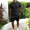 Mode Herren Sets 2 Stück Sommer Trainingsanzug Männlichen Casual Polo Shirtshort Fitness Jogging Atmungsaktive Sportswear Mann Set 220602
