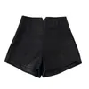 Mode High Taille Shorts Vintage Slim Slit Quality Leather Short Sexy Black Red PU Dames Summer 220509