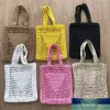 6Colors Shoulder Shopping Bag Tote Bags Straw Woven Shopping Mesh Hollow Fashion Storsäljare