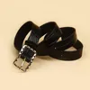 Riemen lederen riem voor dames vierkante gesp pin jeans zwart chic fancy vintage riem vrouwelijke riemeltjes fred22