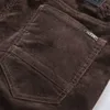 Outono e inverno corduro dos homens calças casuais negócios moda elástico regular faixa de estiramentos de estiramentos macho macho cáqui preto khaki marinho 220325