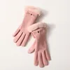 5本の指の手袋暖かいms de冬ウールハンエディションスポーツ屋外サイクリング肥厚タッチスクリーンドライビング女性luvas