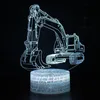ナイトライト掘削掘削機カラフルホログラムカスタムLED 3DビジュアルライトクリエイティブテーブルUSBノベルティイリュージョンランプキッズギフト