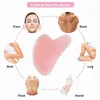 4 in 1 Jade Gua Sha Scraping Massage Tool Set Natural Pink Rose Quartz Board sha Facial Stone for Body Neck Face Back 220512