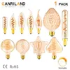 E14 E27 Retro Spiral Light LED Filament Bulb 110V-240V T25 C32 C35 T20L Dimmable 3W 2200K Vintage Lamps For Decorative Lighting H220428