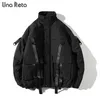 Una Reta Winterjacke Mäntel Männer Casual Windjacke Jacken Herren Parka Plus Größe Hip Hop Bandage Design Mäntel Mann Streetwear 201210