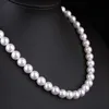 Gargantillas clásicas elegantes blancas de 7,5 mm de diámetro, collar de perlas para mujeres, hombres, niñas, adolescentes, collares para banquetes de boda, 2022 Trend ArrivalChokers