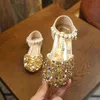 Девушки сандалии для детской обуви с бисером дети детские кроссовки мода принцесса обувь летом / весенняя детская вечеринка сандалии G220418