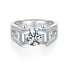 아름다운 Moissanite Ring Icked Out Mens Ring 925 Sterling Silver Engagement 결혼 반지