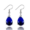 Dangle Lustre Mode Or Blanc Topaze Boucles D'oreilles Pour Femmes De Luxe Femme Argent Boucle D'oreille Bleu Royal Pierres Précieuses Bijoux En Gros