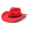 9CM Brim Men's Western Cowboy Hat For Women Vintage Curved Brim Felt Fedora Hat Cowgirl Panama Jazz Hat Sombrero Hombre