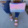 Elegant Women Handbag Match Sandals Unique Design Laser Bags and Summer Shoes Sets for Selling