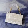 Sacs de soirée Sac à main tendance marque mode femmes sacs blanc rayé acrylique luxe fête sacs de soirée femme mignon boîte de mariage pochette sac à main 220318
