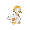 Süße tierbrosche kleine gelbe Ente Schwimmen Radspuren Metall Abzeichen Entenkleidung Accessoires