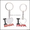 Party Favor Event Supplies Festive Home Garden Gift Heat Transfer Keychain SubliMation Blank I Love Mama Diy Picture Creative Heart Shaped