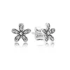 New Luxury 925 Silver Stud Earrings Pendant for Womens Fashion Original Fit Pandora Heart Flower Love Classic Earrings Pop Charm DIY Ladies Gifts