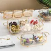 Nordic Fruit Dessert Snacks Serving Platter Glasses Bowl With Lid Party Candy Nuts Salad Dishes Plate Cake Food Kitchen Plate 220418