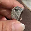 18K Ring voor Fijne Sieraden Engagement Onzichtbare Instelling 18 K Wit Goud Mannen Trouwringen Ringen Bizuteria