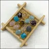 Arts And Crafts Arts Gifts Home Garden 11X22Mm Gold Wire Wrap Natural Crystal Stone Twine Charms Rose Quartz Pendants Tren Dhuvo