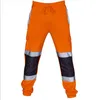 Men's Pants Autumn Winter Sweatpants Men Casual Patchwork Mens Silver Reflective Striped Overalls Clothing Streetwear