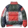 Vintage Muster Farbe Block Jacke Männer Dicke Parkas Mantel Warme Gepolsterte Jacke Parka Harajuku Puffer Windjacke Streetwear Outwear 201127