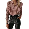 Women's Blouses & Shirts Ladies Fashion Ruffled Temperament Commuter Printing Shirt Product Pullover Buttoned Tops Clothes For Women