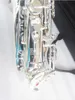 Alto Sax Eb Saksofon Srebrny Wydajność instrumentu muzycznego Sax z akcesoriami skrzynkowymi