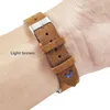 Suede Watch Straps 18mm 20mm Hand Stitched Beige Green Blue Suede Leather Watch Bands For Man Woman Quick Release Watch Bracelet 220622