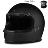 Motorradhelme Fiberglas-Integralhelm Vintage-Helm Retro Deutsch, Cafe Racer, Roller, Cruiser, Chopper, Mattschwarz, Dot-zugelassen