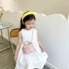 Bolso de verano para niños, estilo extranjero, cadena de celosía de diamantes para niñas, bolso de mensajero de hilo bordado, bolso de cubo portátil para niñas pequeñas