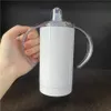 تسامي جديد 12 أوقية مستقيمة كوب كوب Sippy DIY فارغ الفولاذ المقاوم للصدأ فراغ زجاجة الحليب الطفل مع اللبلابين المعزولة الحلمة للمولود الجديد