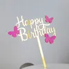 Lindo colorido topper acrílico feliz cumpleaños pastel de bricolaje