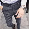 바지의 슬림 한 핏 공식 바지 남자 영국 스타일 드레스 바지 mens 정장 바지 pantalones hombre mens 향수 마스쿨 리노 20128