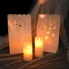 510Pcs Romantic Hollow Out Paper Lantern Heart Tea Light Holder Candle Bag For Valentine Party Out Door Wedding Decoration 220527