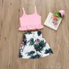 Ruched Tops Vest Crop Shorts Floral Summer Casual Clothes Set Outfits Fashion Toddler Kid Baby Girls 2-6T