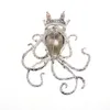 20 szt./Lot Custom Animal Brooth Fashion Fashion Rhinestone Octopus Pin for Women Men Dekoracja