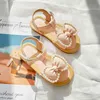 Estate Bambina Sandali Scarpe moda bambino con fiocco Scarpe da principessa Bambini Ragazze Scarpe da spiaggia con suola morbida Perla G220418