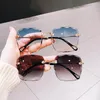 Moda de óculos escuros quadros Anti-UV Square Women Women Design Gradiente Sun Glasses Ladies Blue Pink óculos tons UV400Fashion