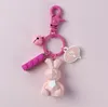 Dog Pendant Keychain Party Favor Cartoon Puppy Doll Bell Keyring Keyfob Car Bag Charm Chains for Birthday Christmas