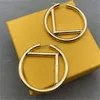 Circle Glossy Stud Earrings Designer Luxury Gold Hoop Earrings For Women Fashion Designers Jewelry Casual Letter Earring D2110215HF