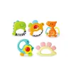 Infant Dinosaur Toys Baby Rattles Set Teether Hand Grab and Spin Shaker Teething Sensory Toy Newborn Babies Birthday Gifts for 3 6 9 12 Month Toddlers Boys Girls