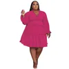 Plus Size Dresses For Women 2022 Autumn Long Sleeve Sexy V Neck Loose Party Elegant Female Large Clothing 4XL 5XLPlus