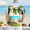 Polo da uomo Moda estiva da uomo Casual da uomo Palma stampata manica corta colletto rovesciato vestibilità ampia camicia hawaiana abbigliamento da spiaggia per