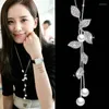 Kains Koreaanse versie van de wilde mode -trui -ketting Long Tassel Leaf ketting Vrouwelijke ornamenten Kledingaccessoires